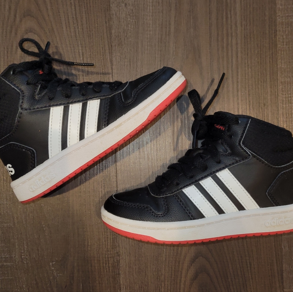 Black high top Adidas sneakers size 12